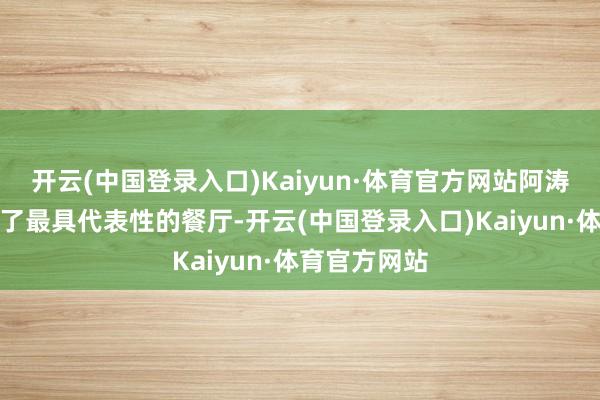 开云(中国登录入口)Kaiyun·体育官方网站阿涛为咱们挑选了最具代表性的餐厅-开云(中国登录入口)Kaiyun·体育官方网站