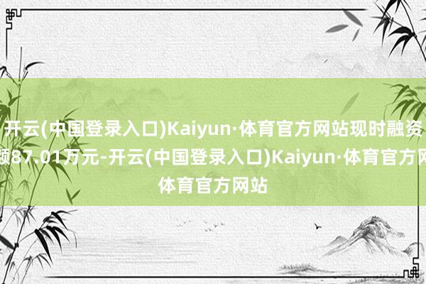 开云(中国登录入口)Kaiyun·体育官方网站现时融资余额87.01万元-开云(中国登录入口)Kaiyun·体育官方网站