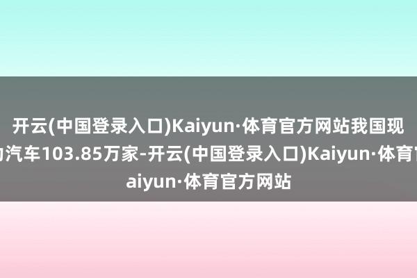 开云(中国登录入口)Kaiyun·体育官方网站我国现有新动力汽车103.85万家-开云(中国登录入口)Kaiyun·体育官方网站