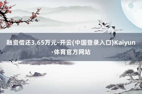 融资偿还3.65万元-开云(中国登录入口)Kaiyun·体育官方网站