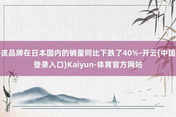 该品牌在日本国内的销量同比下跌了40%-开云(中国登录入口)Kaiyun·体育官方网站