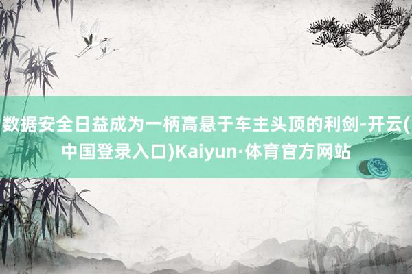 数据安全日益成为一柄高悬于车主头顶的利剑-开云(中国登录入口)Kaiyun·体育官方网站