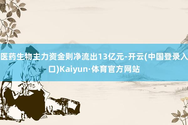 医药生物主力资金则净流出13亿元-开云(中国登录入口)Kaiyun·体育官方网站