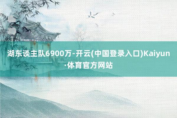 湖东谈主队6900万-开云(中国登录入口)Kaiyun·体育官方网站