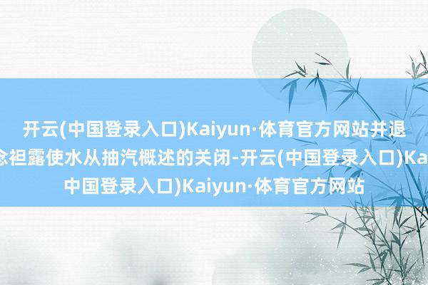 开云(中国登录入口)Kaiyun·体育官方网站并退避加热器系统管说念袒露使水从抽汽概述的关闭-开云(中国登录入口)Kaiyun·体育官方网站