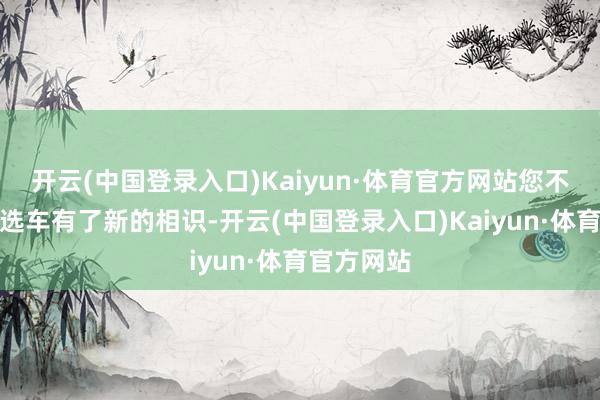 开云(中国登录入口)Kaiyun·体育官方网站您不仅让我对选车有了新的相识-开云(中国登录入口)Kaiyun·体育官方网站