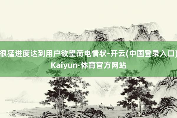 很猛进度达到用户欲望荷电情状-开云(中国登录入口)Kaiyun·体育官方网站