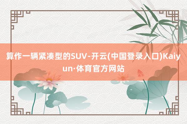 算作一辆紧凑型的SUV-开云(中国登录入口)Kaiyun·体育官方网站