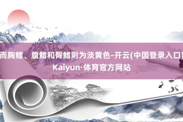 而胸鳍、腹鳍和臀鳍则为淡黄色-开云(中国登录入口)Kaiyun·体育官方网站