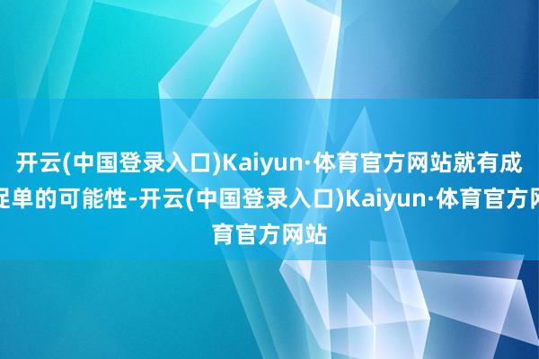 开云(中国登录入口)Kaiyun·体育官方网站就有成交促单的可能性-开云(中国登录入口)Kaiyun·体育官方网站