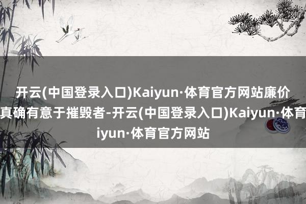 开云(中国登录入口)Kaiyun·体育官方网站廉价计谋是否真确有意于摧毁者-开云(中国登录入口)Kaiyun·体育官方网站