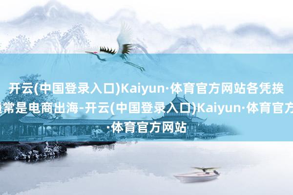 开云(中国登录入口)Kaiyun·体育官方网站各凭挨次(通常是电商出海-开云(中国登录入口)Kaiyun·体育官方网站