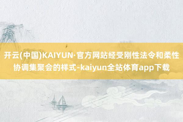 开云(中国)KAIYUN·官方网站经受刚性法令和柔性协调集聚会的样式-kaiyun全站体育app下载